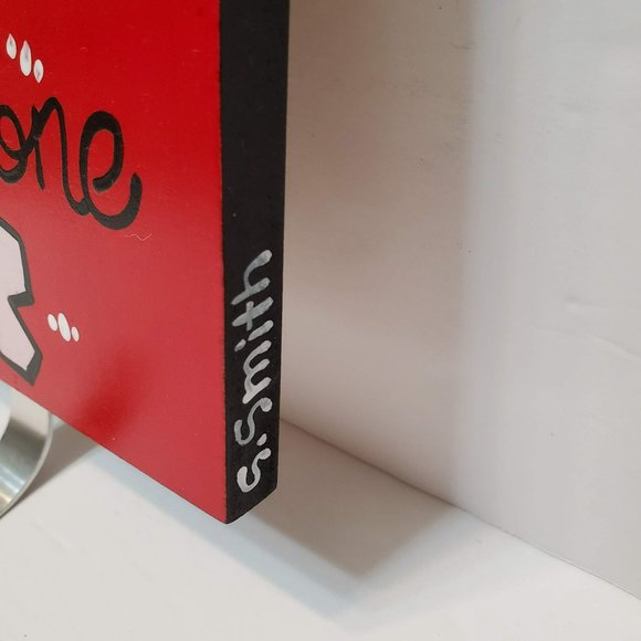 Dog Leash Hook Holder Hanger, You'll Never Walk Alone, Hand Painted Signed Smith - Picture 3 of 6